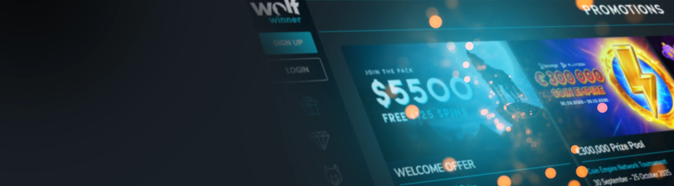 Wolf Winner Casino Interface Background